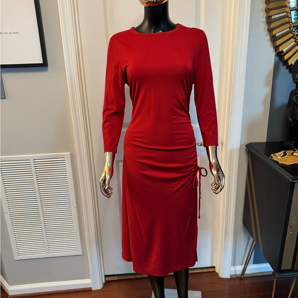 Banana Republic Red Long Sleeve Dress